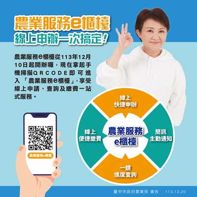農業服務e櫃台，線上申辦一次搞定