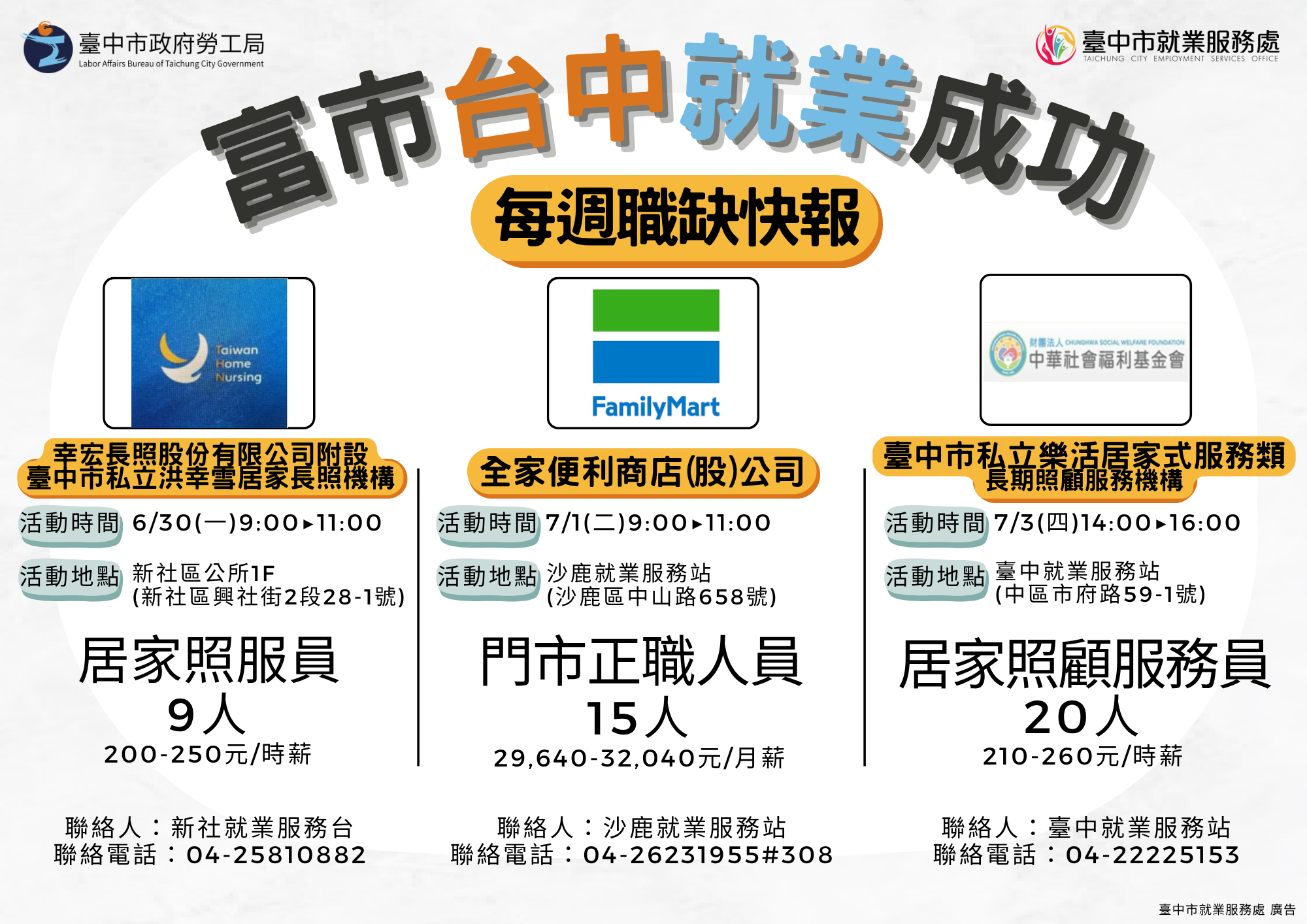 每週職缺快報0630-0704