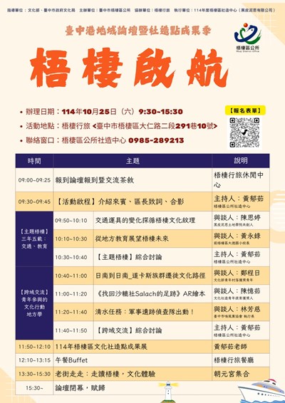 臺中港地域論壇暨社造點成果季議程
