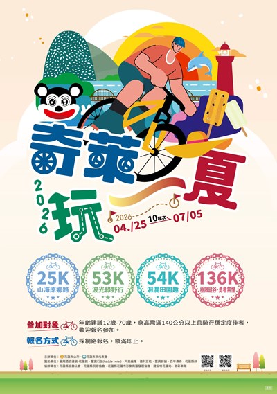 2026奇萊玩一夏自行車輕旅行活動海報