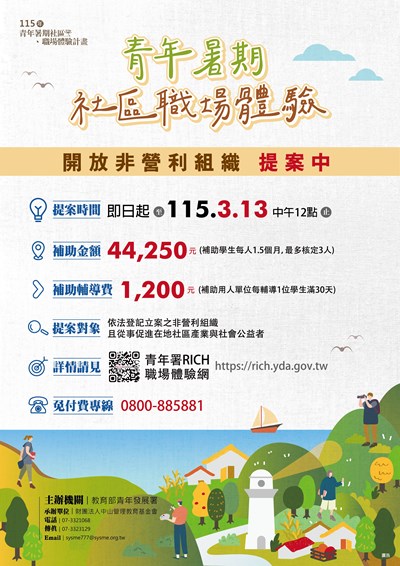 115年青年暑期社區職場體驗計畫